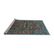 Sideview of Machine Washable Oriental Light Blue Industrial Rug, wshurb2385lblu