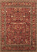 Machine Washable Oriental Brown Industrial Rug, wshurb2385brn