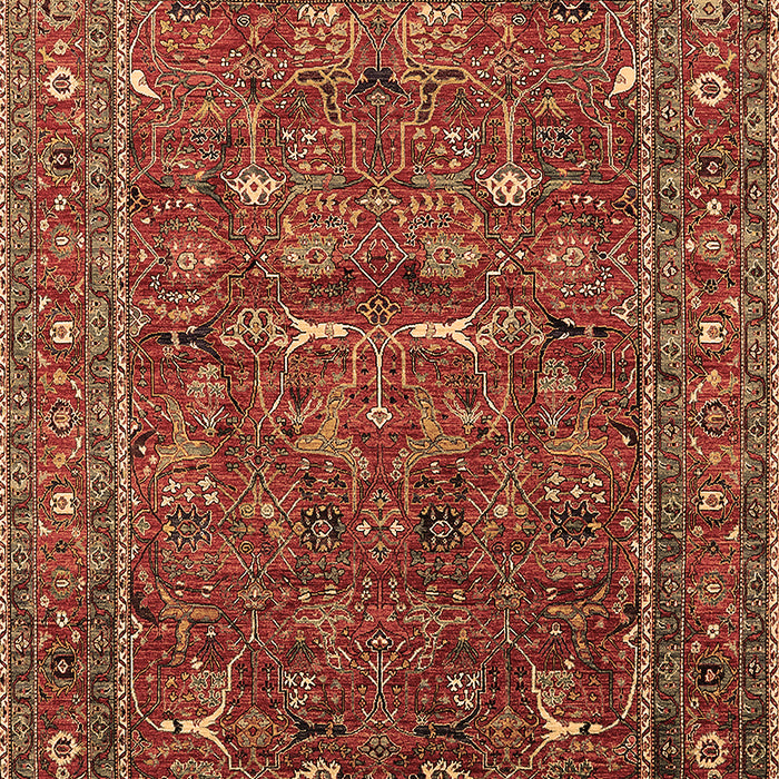 Machine Washable Oriental Brown Industrial Rug, wshurb2385brn