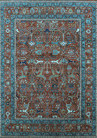 Oriental Light Blue Industrial Rug, urb2385lblu