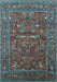 Oriental Light Blue Industrial Rug, urb2385lblu