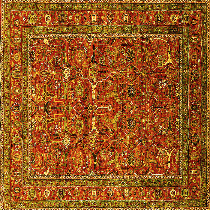 Square Oriental Yellow Industrial Rug, urb2385yw