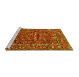 Sideview of Machine Washable Oriental Yellow Industrial Rug, wshurb2385yw