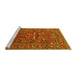 Sideview of Machine Washable Oriental Yellow Industrial Rug, wshurb2385yw