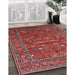 Mid-Century Modern Rose Purple Oriental Rug in Family Room, urb2385