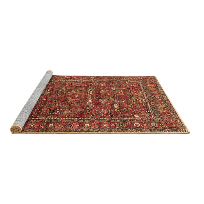 Sideview of Machine Washable Oriental Brown Industrial Rug, wshurb2385brn