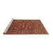 Sideview of Machine Washable Oriental Brown Industrial Rug, wshurb2385brn