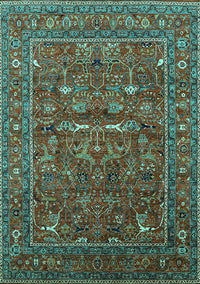 Oriental Turquoise Industrial Rug, urb2385turq