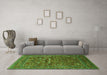 Machine Washable Oriental Green Industrial Area Rugs in a Living Room,, wshurb2385grn