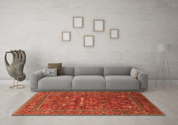 Machine Washable Oriental Orange Industrial Area Rugs in a Living Room, wshurb2385org