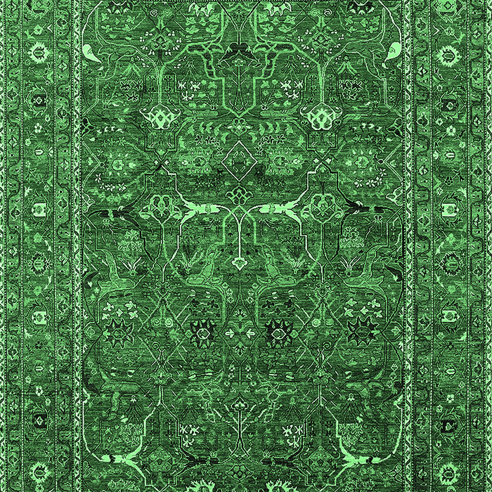 Machine Washable Oriental Emerald Green Industrial Area Rugs, wshurb2385emgrn