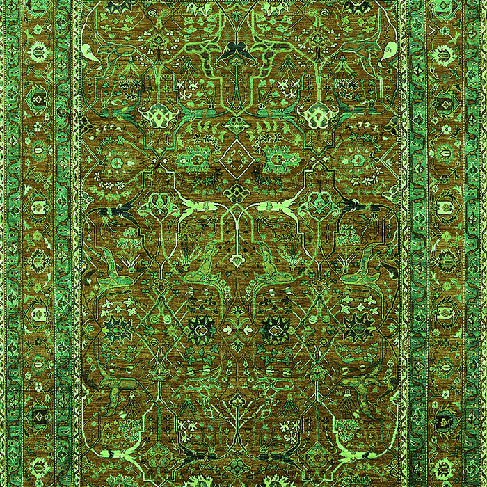 Machine Washable Oriental Green Industrial Area Rugs, wshurb2385grn