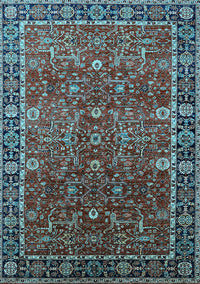 Oriental Light Blue Industrial Rug, urb2386lblu