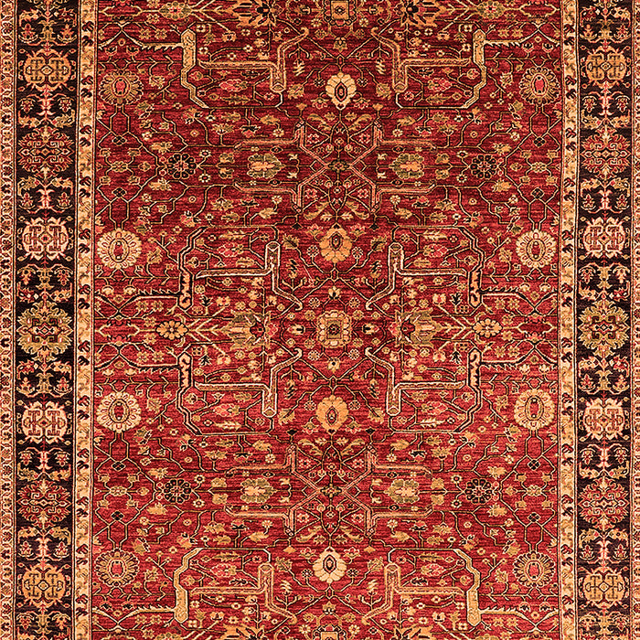Machine Washable Oriental Orange Industrial Area Rugs, wshurb2386org