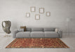 Machine Washable Oriental Brown Industrial Rug in a Living Room,, wshurb2386brn