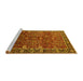 Sideview of Machine Washable Oriental Yellow Industrial Rug, wshurb2386yw