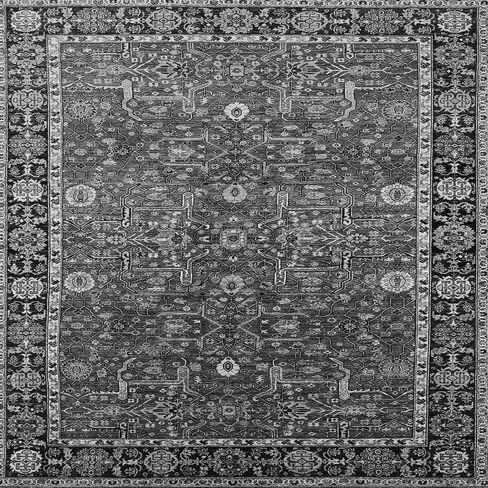 Square Machine Washable Oriental Gray Industrial Rug, wshurb2386gry