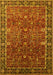 Machine Washable Oriental Yellow Industrial Rug, wshurb2386yw