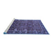 Sideview of Machine Washable Oriental Blue Industrial Rug, wshurb2386blu