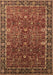 Machine Washable Oriental Brown Industrial Rug, wshurb2386brn