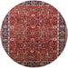 Round Mid-Century Modern Light Copper Gold Oriental Rug, urb2386