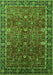 Machine Washable Oriental Green Industrial Area Rugs, wshurb2386grn