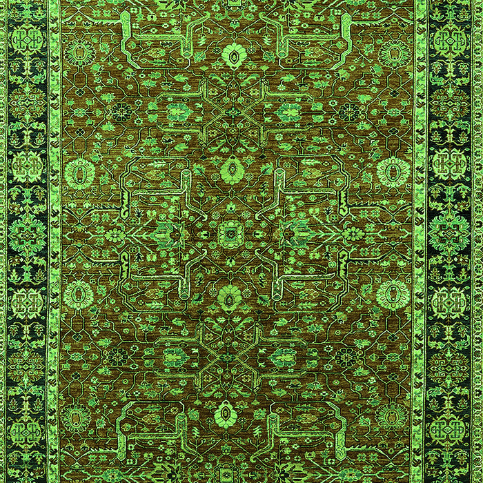 Machine Washable Oriental Green Industrial Area Rugs, wshurb2386grn