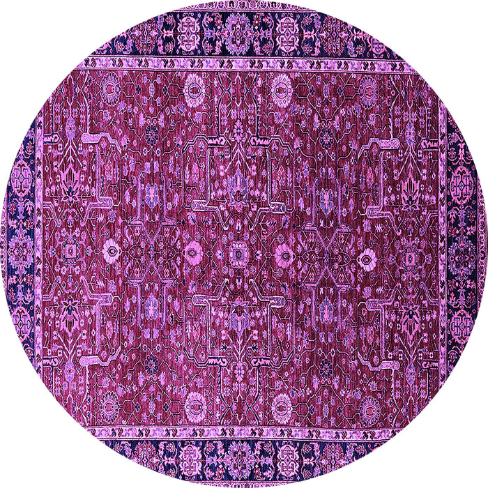 Round Oriental Purple Industrial Rug, urb2386pur