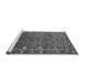 Sideview of Machine Washable Oriental Gray Industrial Rug, wshurb2386gry