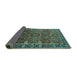 Sideview of Oriental Turquoise Industrial Rug, urb2386turq