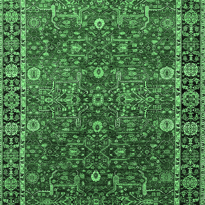 Machine Washable Oriental Emerald Green Industrial Area Rugs, wshurb2386emgrn