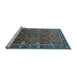 Sideview of Machine Washable Oriental Light Blue Industrial Rug, wshurb2386lblu