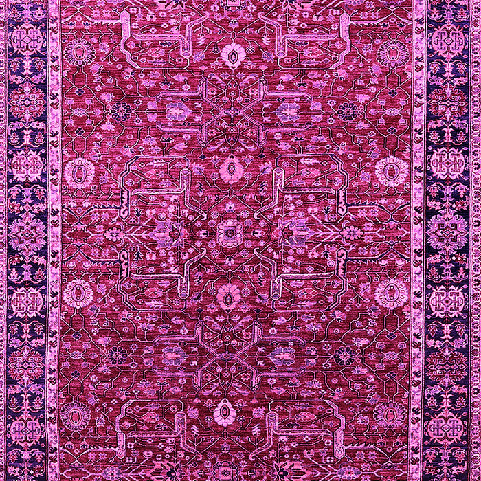 Machine Washable Oriental Pink Industrial Rug, wshurb2386pnk