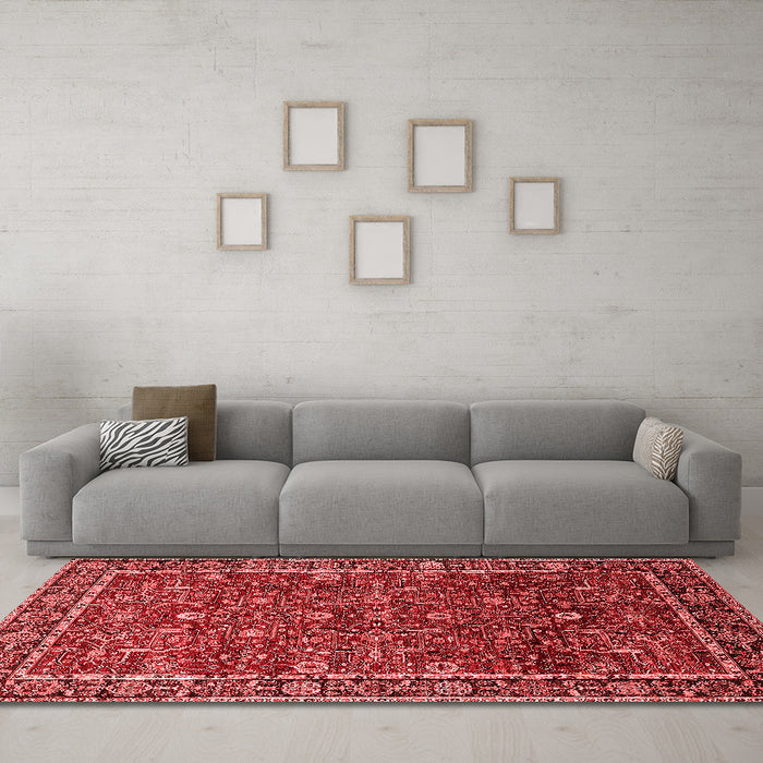 Industrial Red Washable Rugs