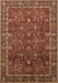 Machine Washable Oriental Brown Industrial Rug, wshurb2387brn