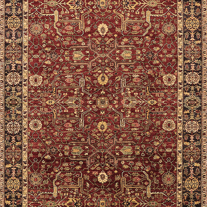 Machine Washable Oriental Brown Industrial Rug, wshurb2387brn