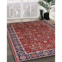 Mid-Century Modern Cranberry Red Oriental Rug, urb2387