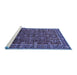 Sideview of Machine Washable Oriental Blue Industrial Rug, wshurb2387blu