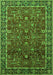 Machine Washable Oriental Green Industrial Area Rugs, wshurb2387grn