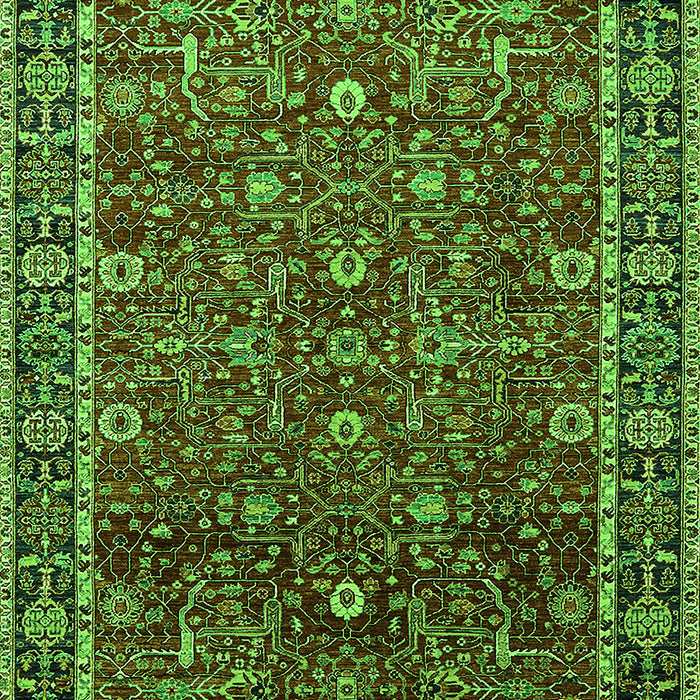 Machine Washable Oriental Green Industrial Area Rugs, wshurb2387grn