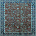 Square Oriental Light Blue Industrial Rug, urb2387lblu