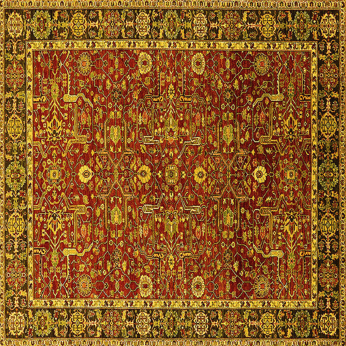 Square Oriental Yellow Industrial Rug, urb2387yw