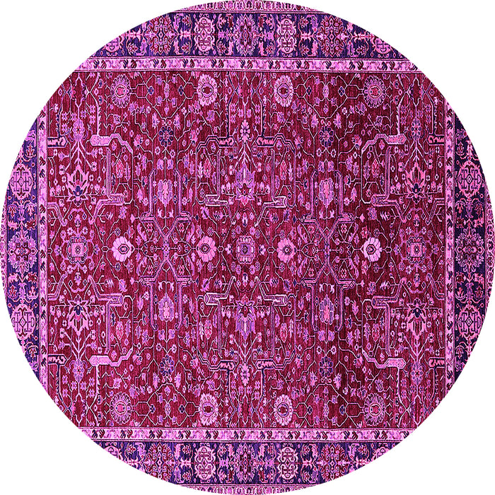 Round Oriental Pink Industrial Rug, urb2387pnk