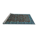 Sideview of Machine Washable Oriental Light Blue Industrial Rug, wshurb2387lblu