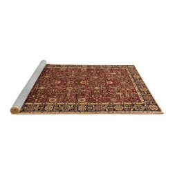 Sideview of Machine Washable Oriental Brown Industrial Rug, wshurb2387brn