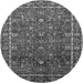 Round Oriental Gray Industrial Rug, urb2387gry