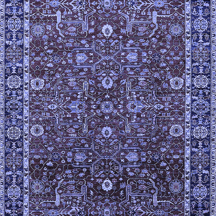 Machine Washable Oriental Blue Industrial Rug, wshurb2387blu