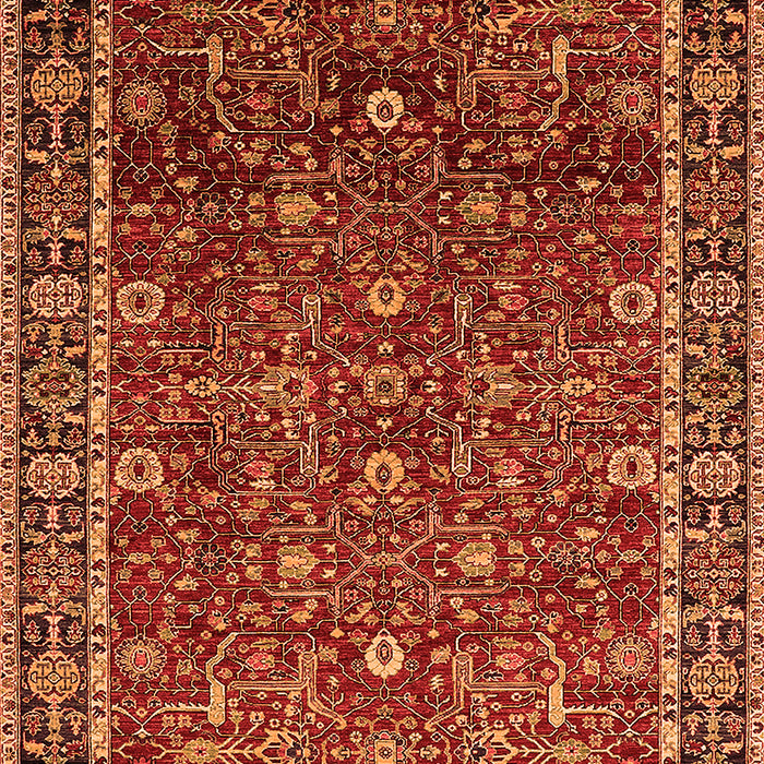 Machine Washable Oriental Orange Industrial Area Rugs, wshurb2387org
