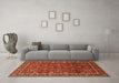 Machine Washable Oriental Orange Industrial Area Rugs in a Living Room, wshurb2387org