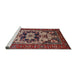 Sideview of Machine Washable Industrial Modern Cranberry Red Rug, wshurb2388